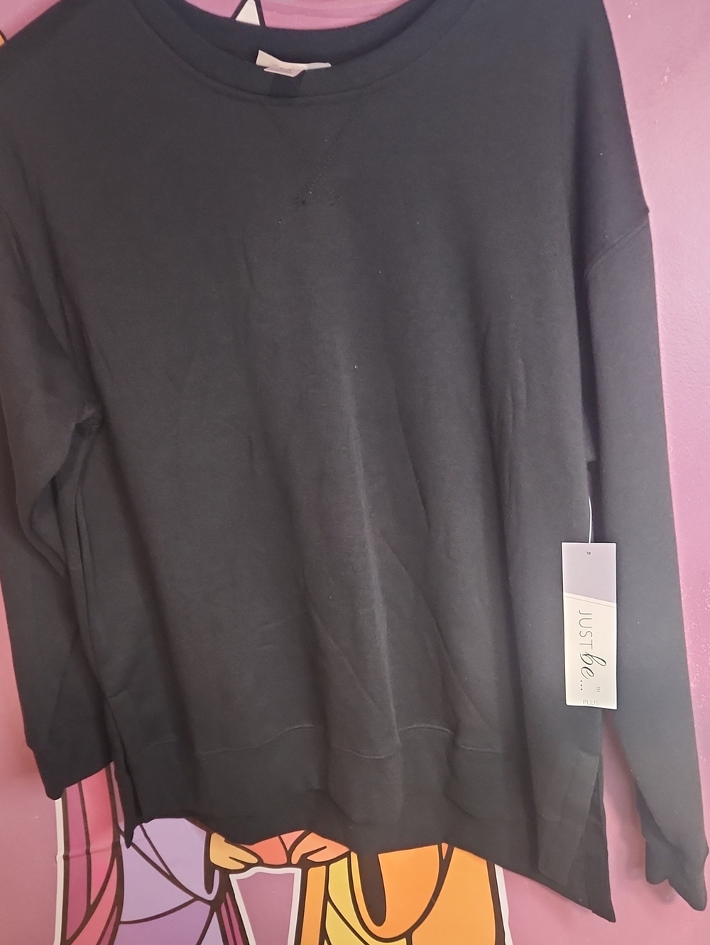 just be Black Crewneck Men's Sweater